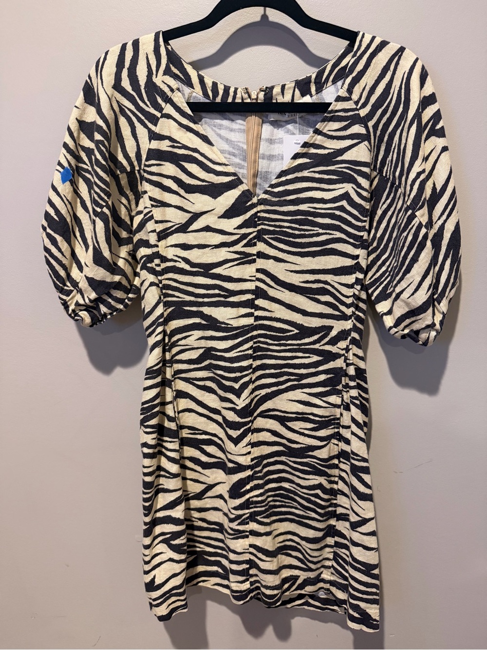 Nicholas Zebra Print Mini Dress | Puff Sleeve Animal Print Dress
